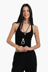 Carina - One Shoulder Ribbed Crop Top