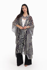 Carina - Geometrical Pattern Chiffon kimono