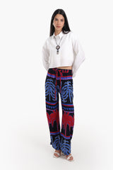 Carina - Colored Palm Print Pants