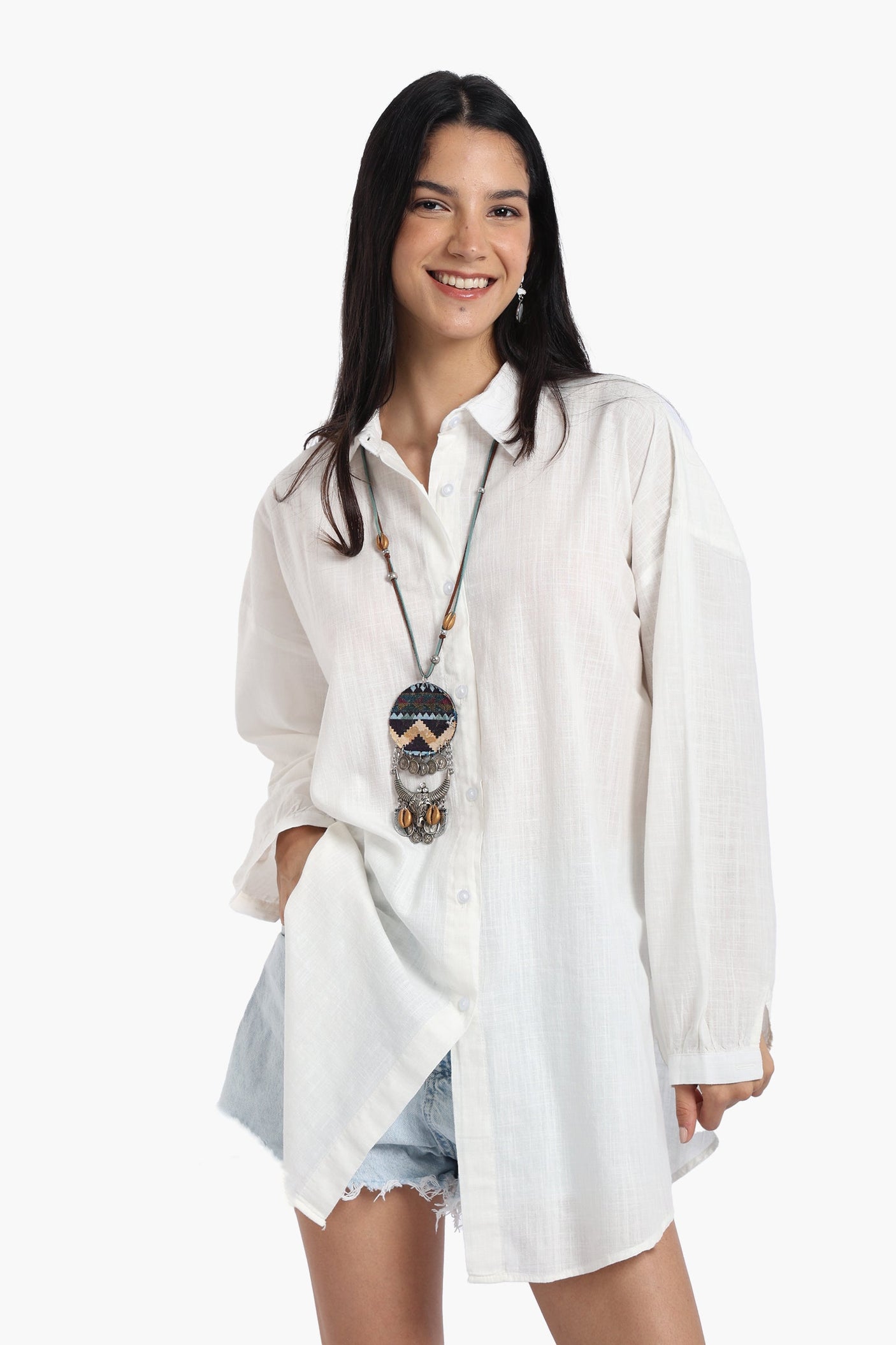carina - Linen Dropped Shoulder Shirt