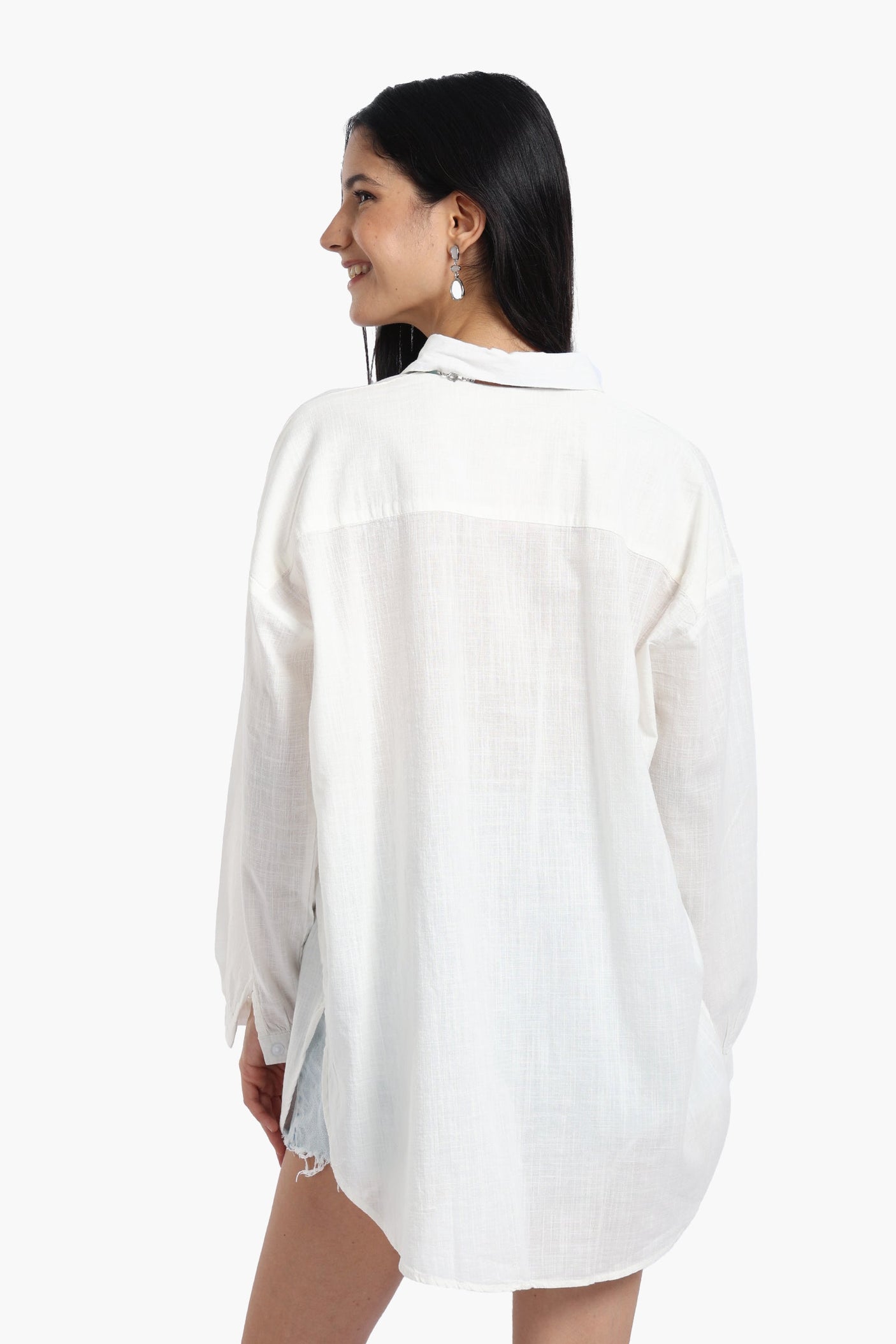 carina - Linen Dropped Shoulder Shirt