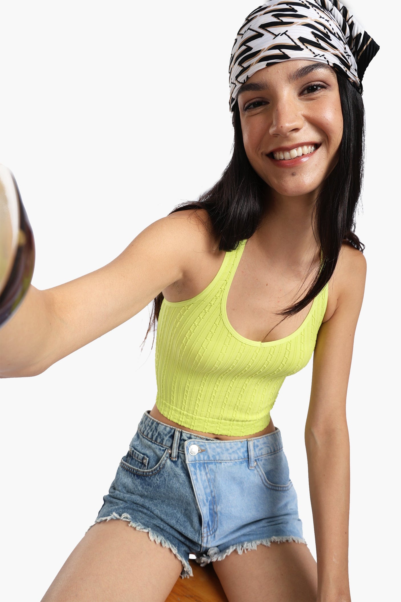 Carina - Halter Neck Ribbed Crop Top