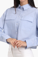 Carina - Poplin Striped Cropped Shirt
