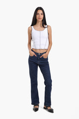 carina - Contrast Stitch Detail Top