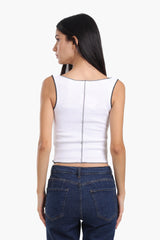 carina - Contrast Stitch Detail Top