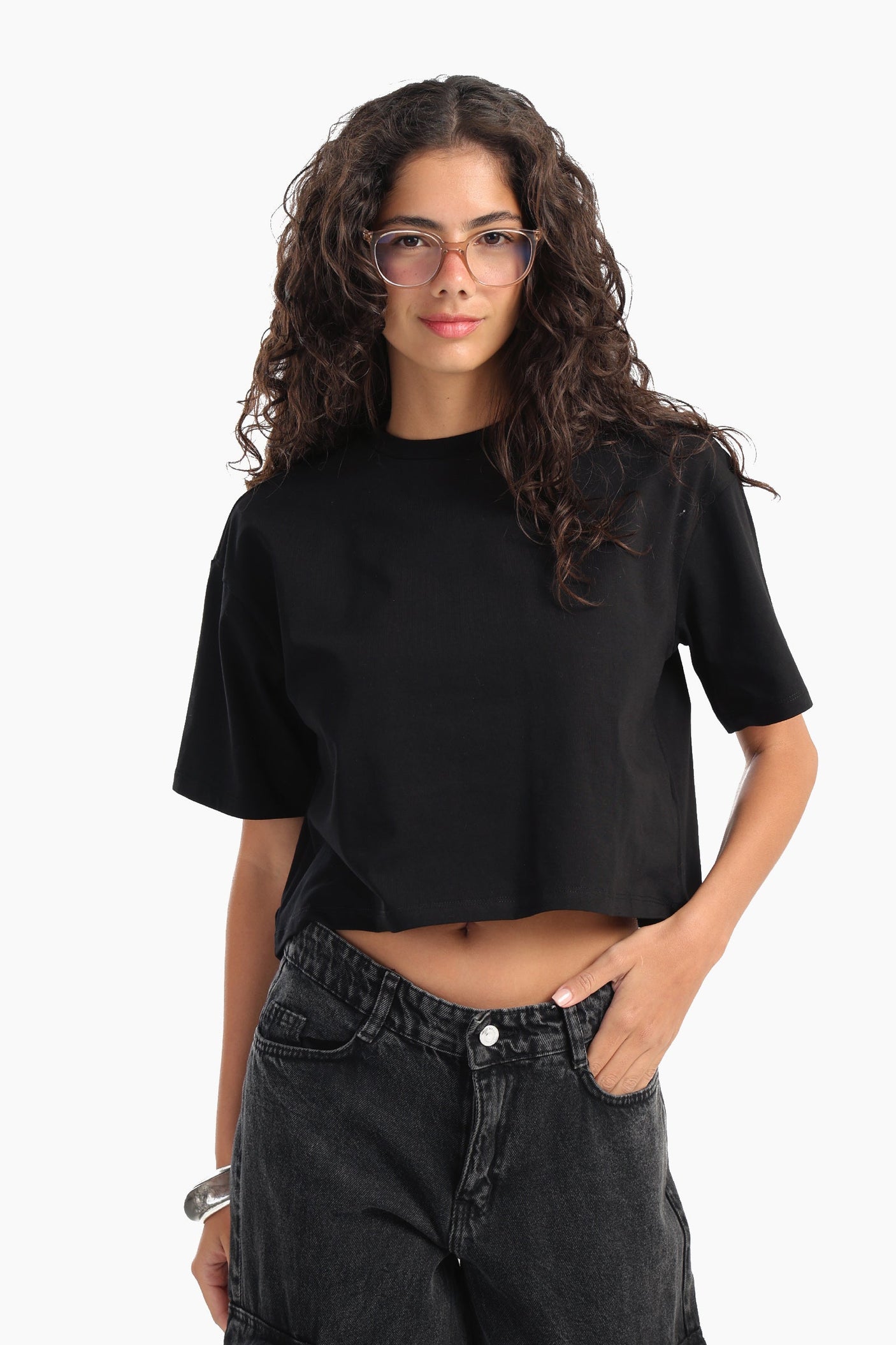 Carina - Plain Crop T-Shirt