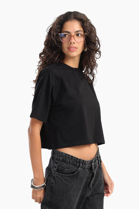 Carina - Plain Crop T-Shirt