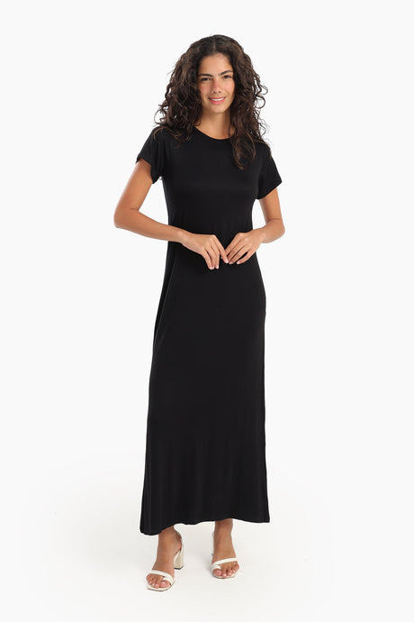 Carina - Solid Pattern Midi Dress