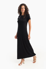 Carina - Solid Pattern Midi Dress