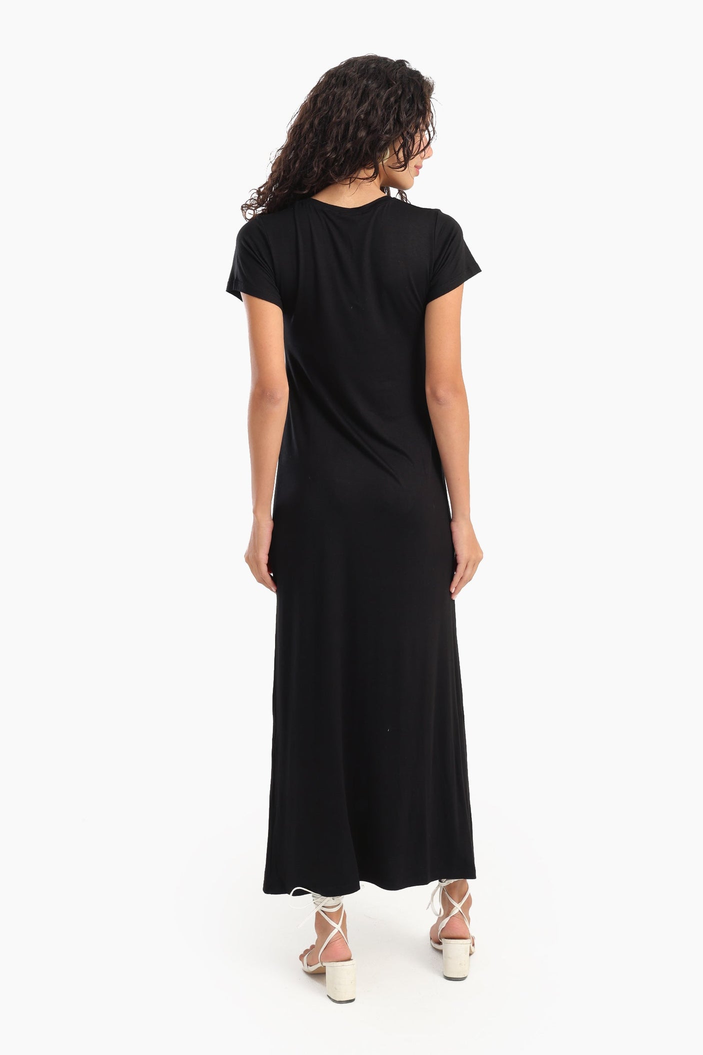 Carina - Solid Pattern Midi Dress