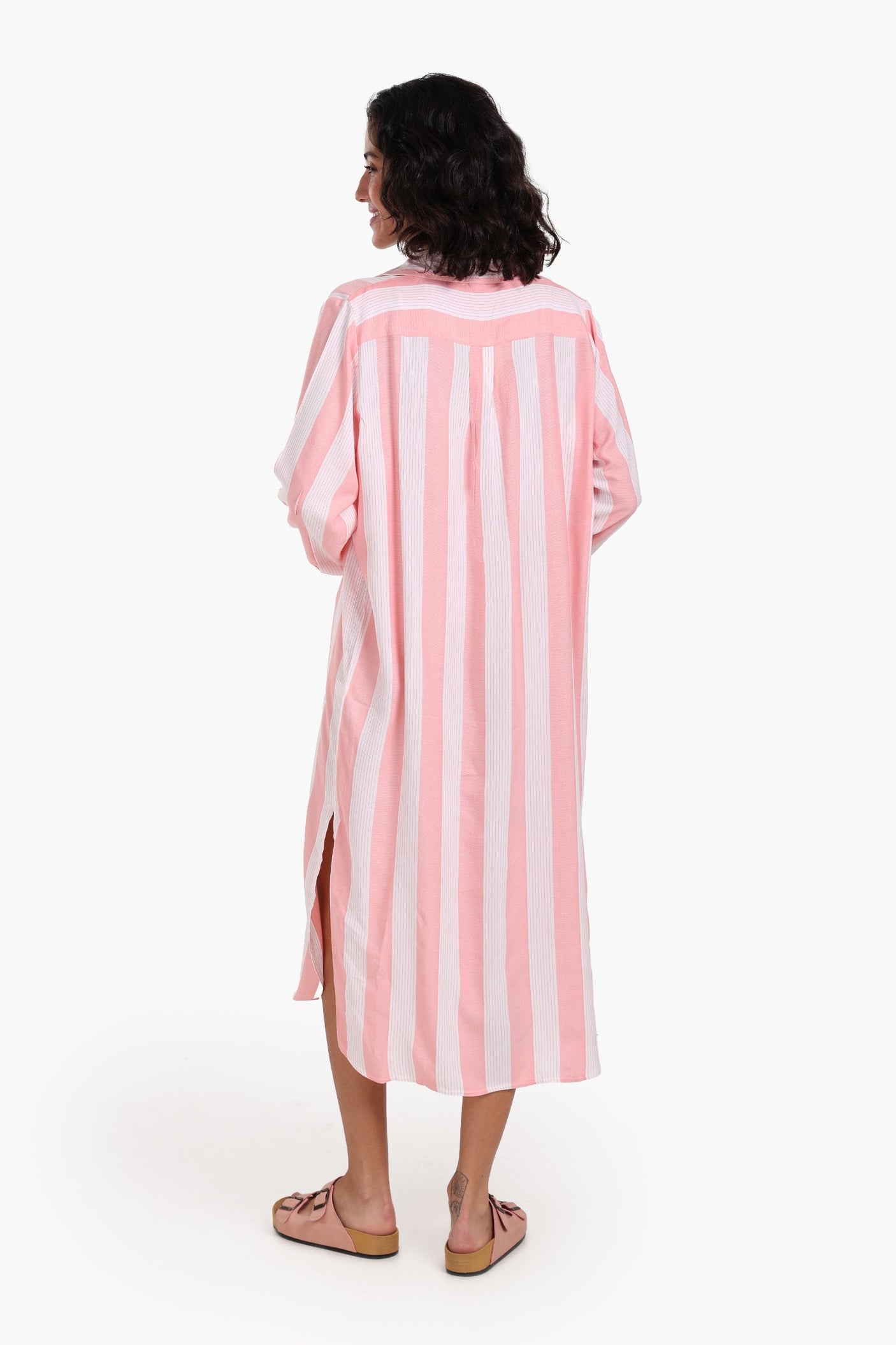 Striped Midi Collared Dress
