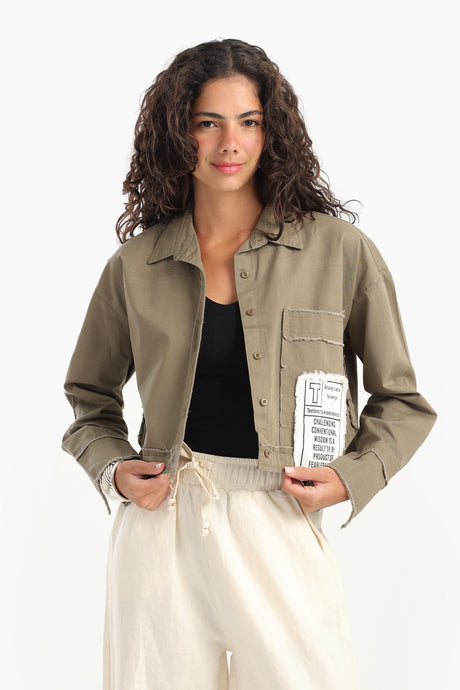 Carina - Cropped Shirt with Side Print