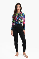 Carina - Abstract Rash Guard Swimsuit