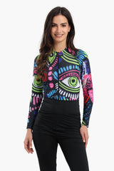 Carina - Abstract Rash Guard Swimsuit
