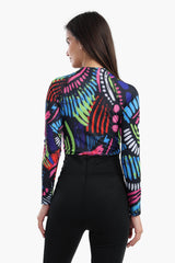 Carina - Abstract Rash Guard Swimsuit