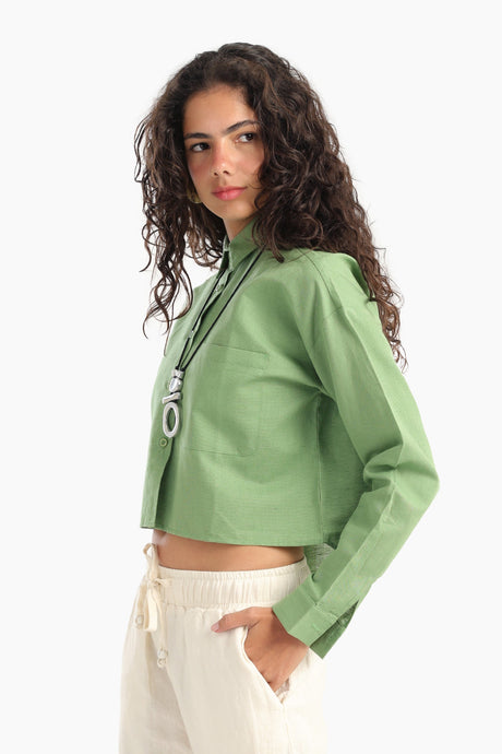 Carina - Long Sleeves Cropped Shirt