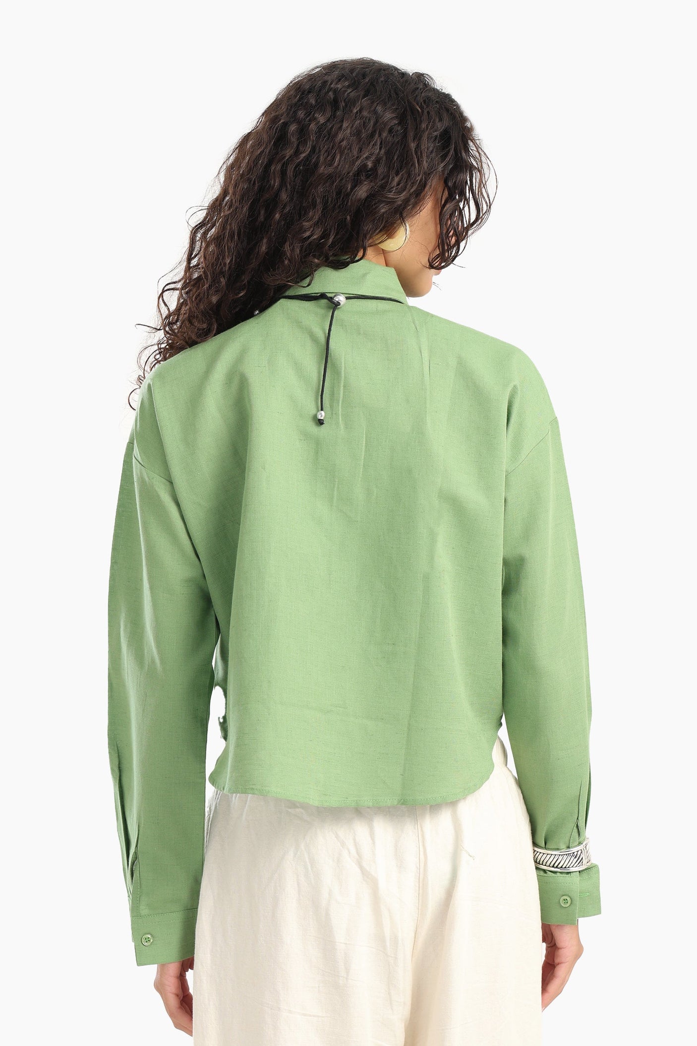 Carina - Long Sleeves Cropped Shirt