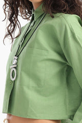 Carina - Long Sleeves Cropped Shirt