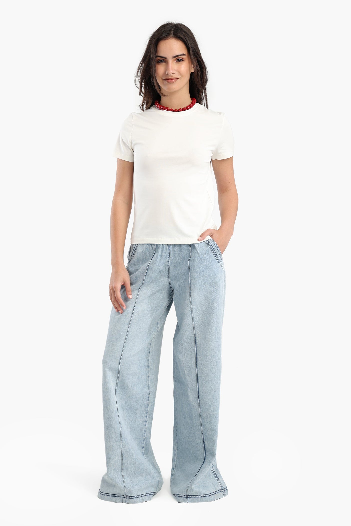 Carina - Cotton Basic Slip On T-Shirt