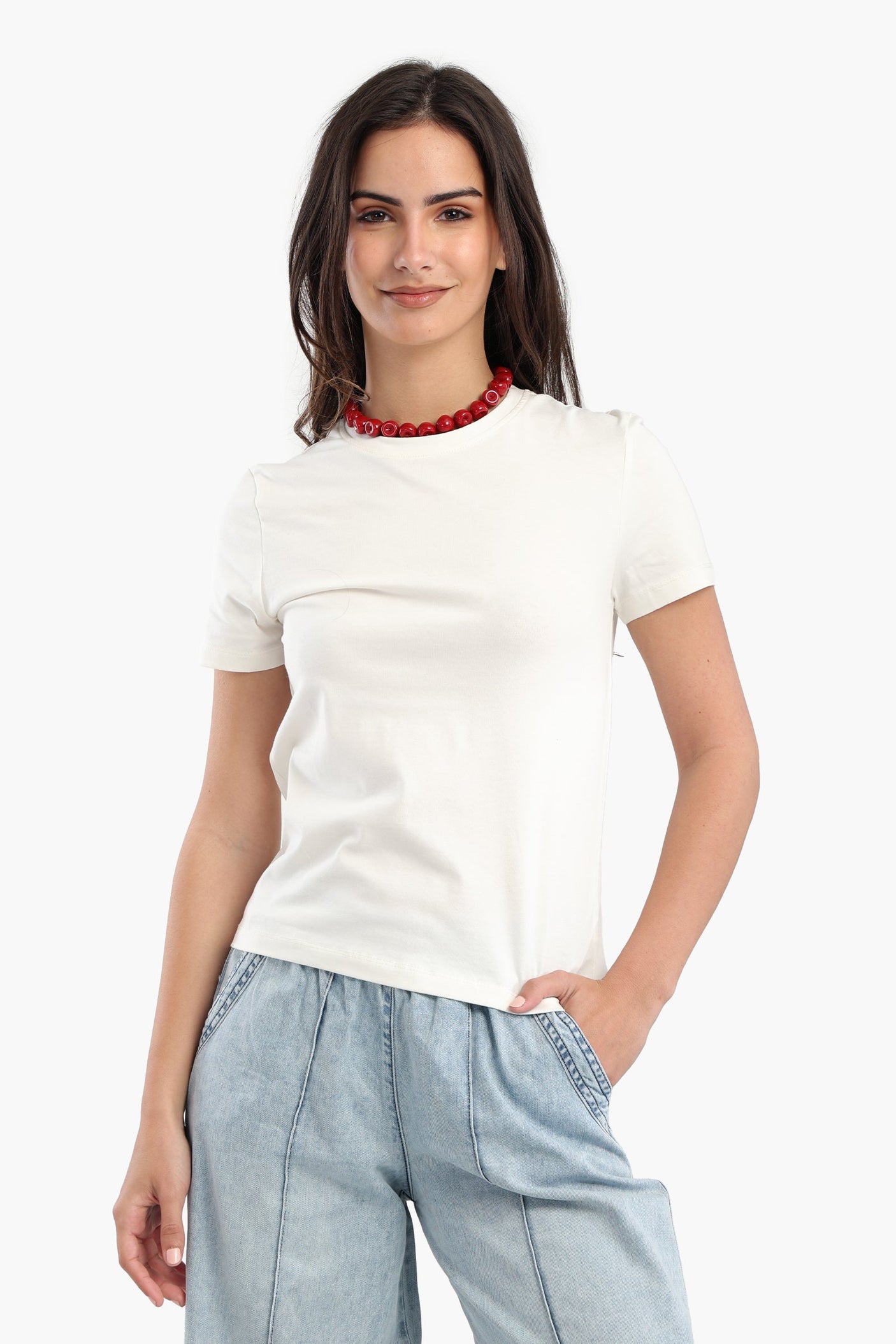 Carina - Cotton Basic Slip On T-Shirt