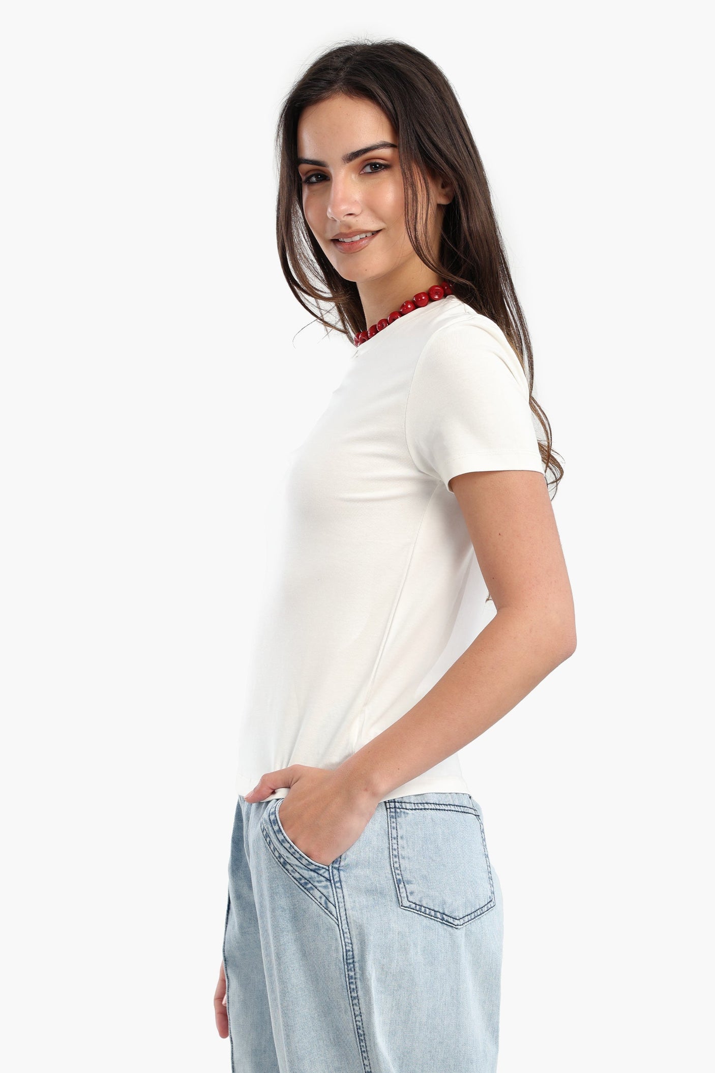 Carina - Cotton Basic Slip On T-Shirt