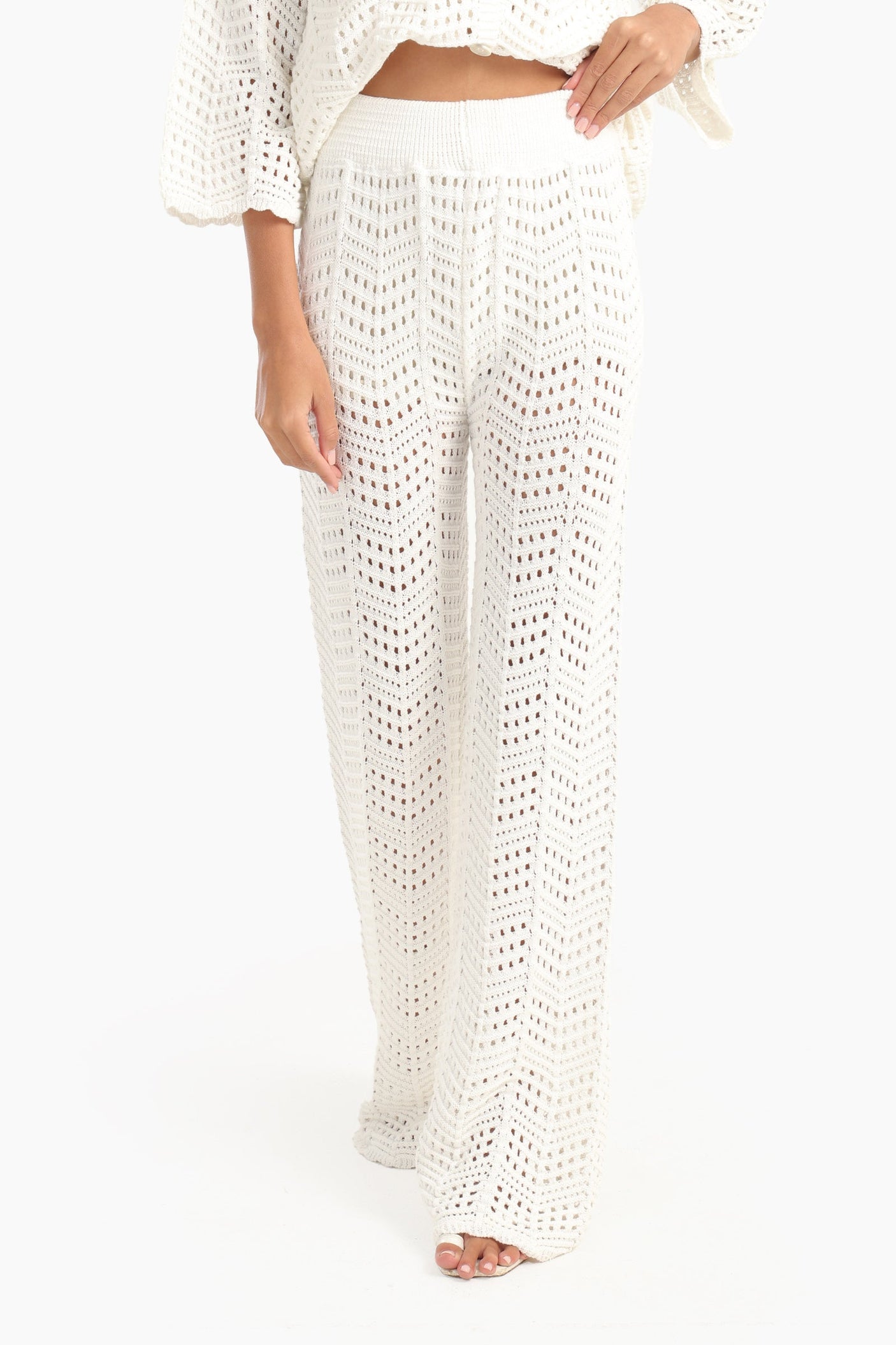 Carina - Fishnet Cotton Beach Pants