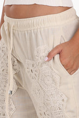 Boho Crochet Panel Pants