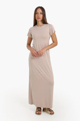 Carina - Solid Pattern Midi Dress