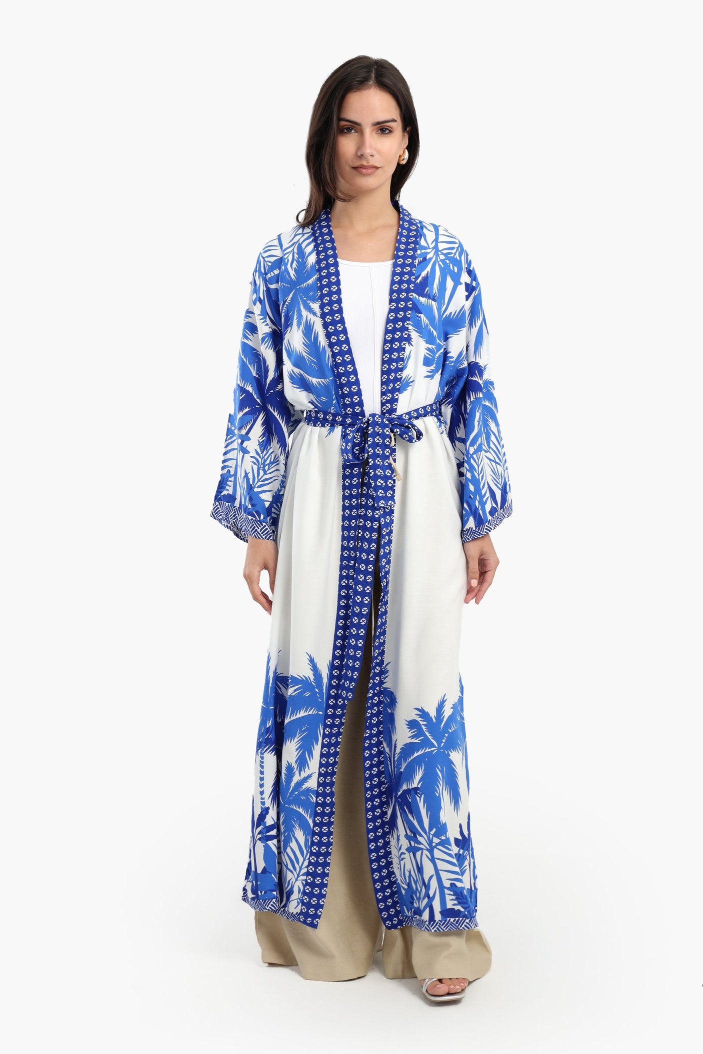 Carina - Palm Trees Printed Kimono