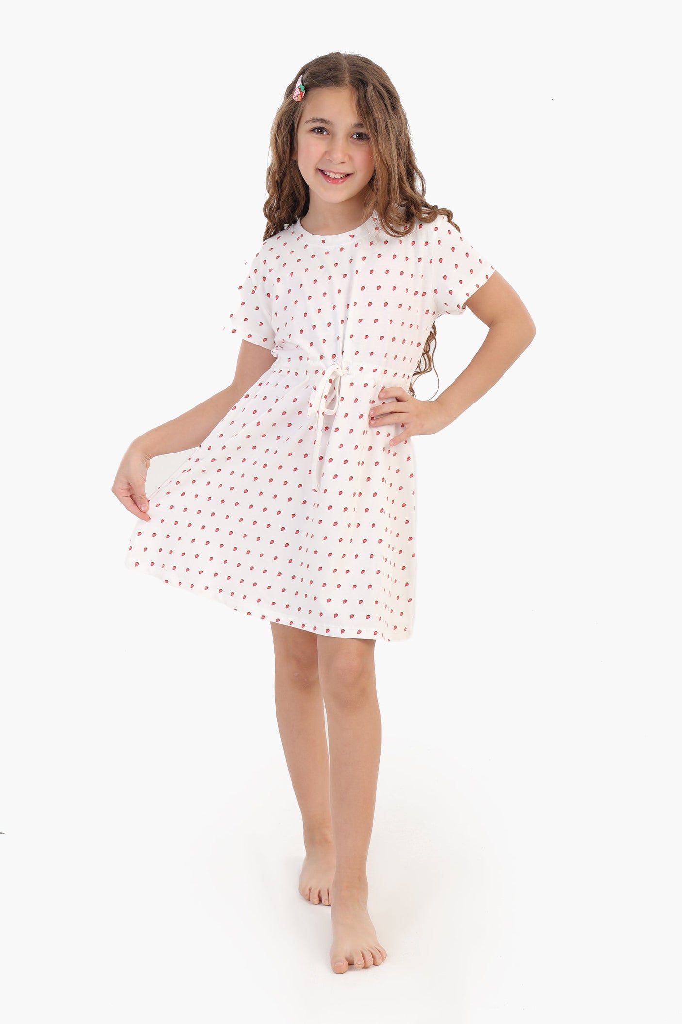 Carina - Girly Strawberry Print Nightgown