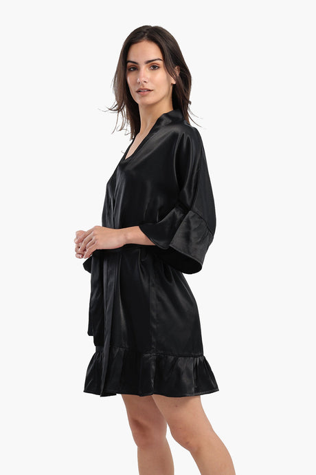 Carina - Playful Sleeves Satin Robe