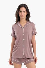 Carina - Color Piping Poplin Pyjama Set