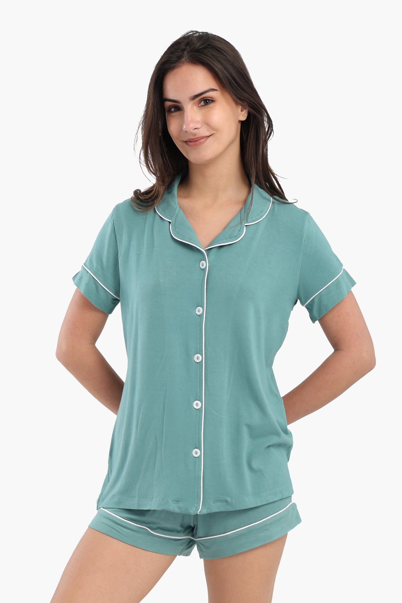 Carina - Color Piping Poplin Pyjama Set