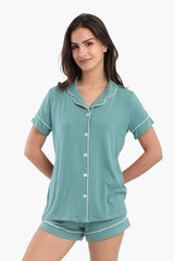 Carina - Color Piping Poplin Pyjama Set