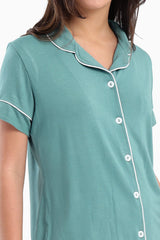 Carina - Color Piping Poplin Pyjama Set