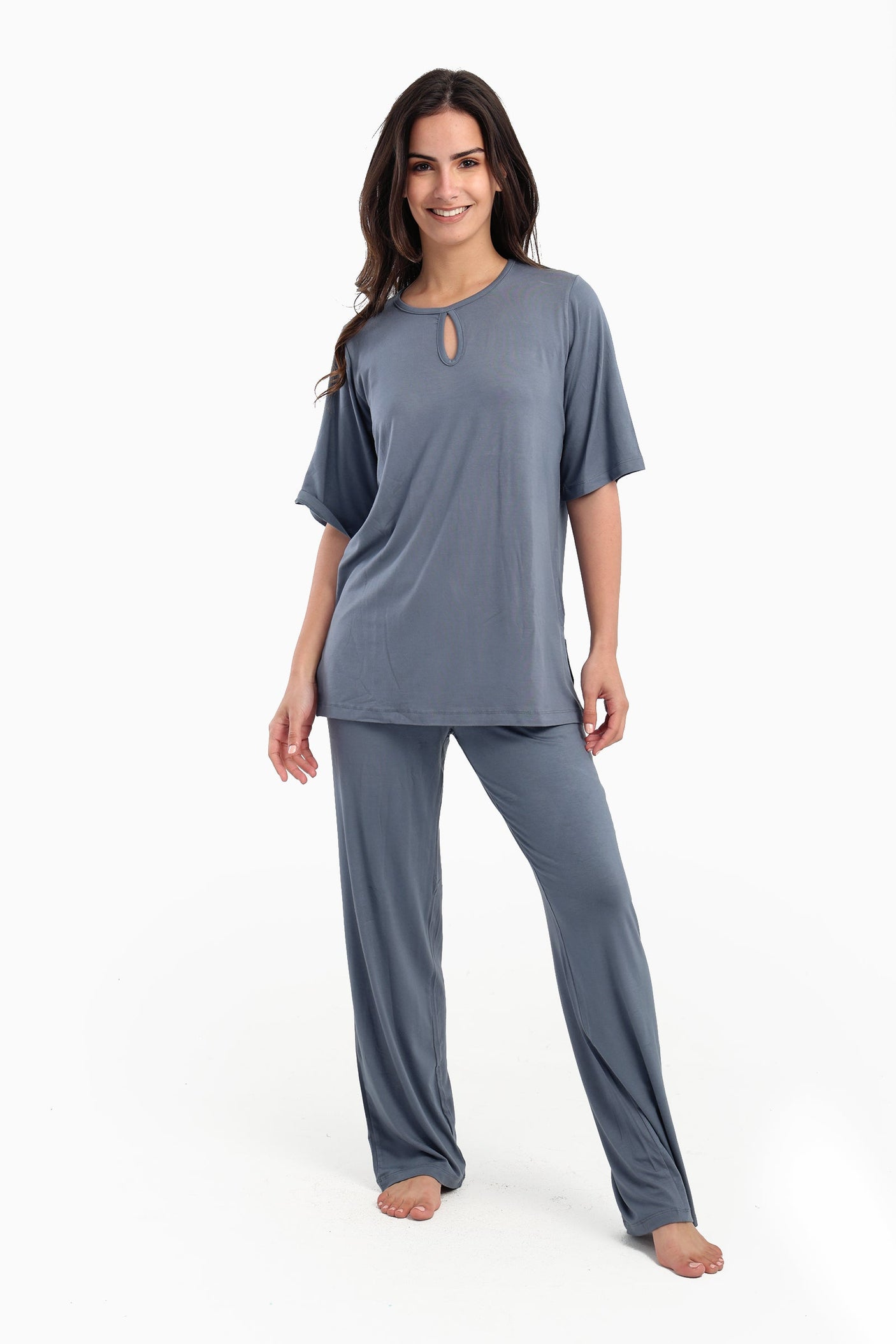 Carina - Pyjama Set with Keyhole Top