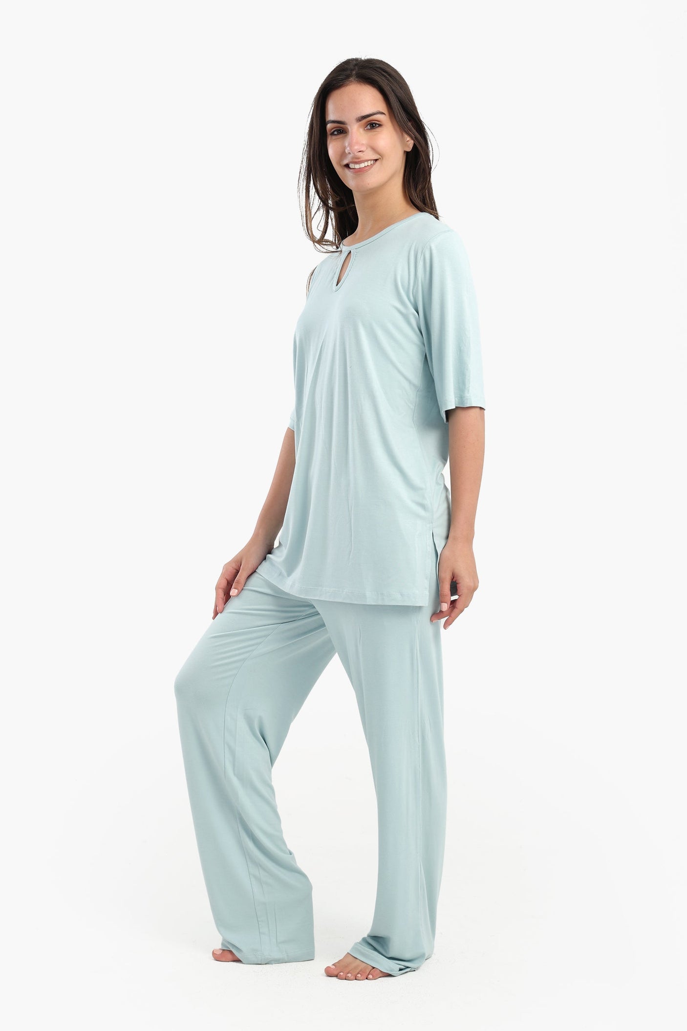 Carina - Pyjama Set with Keyhole Top