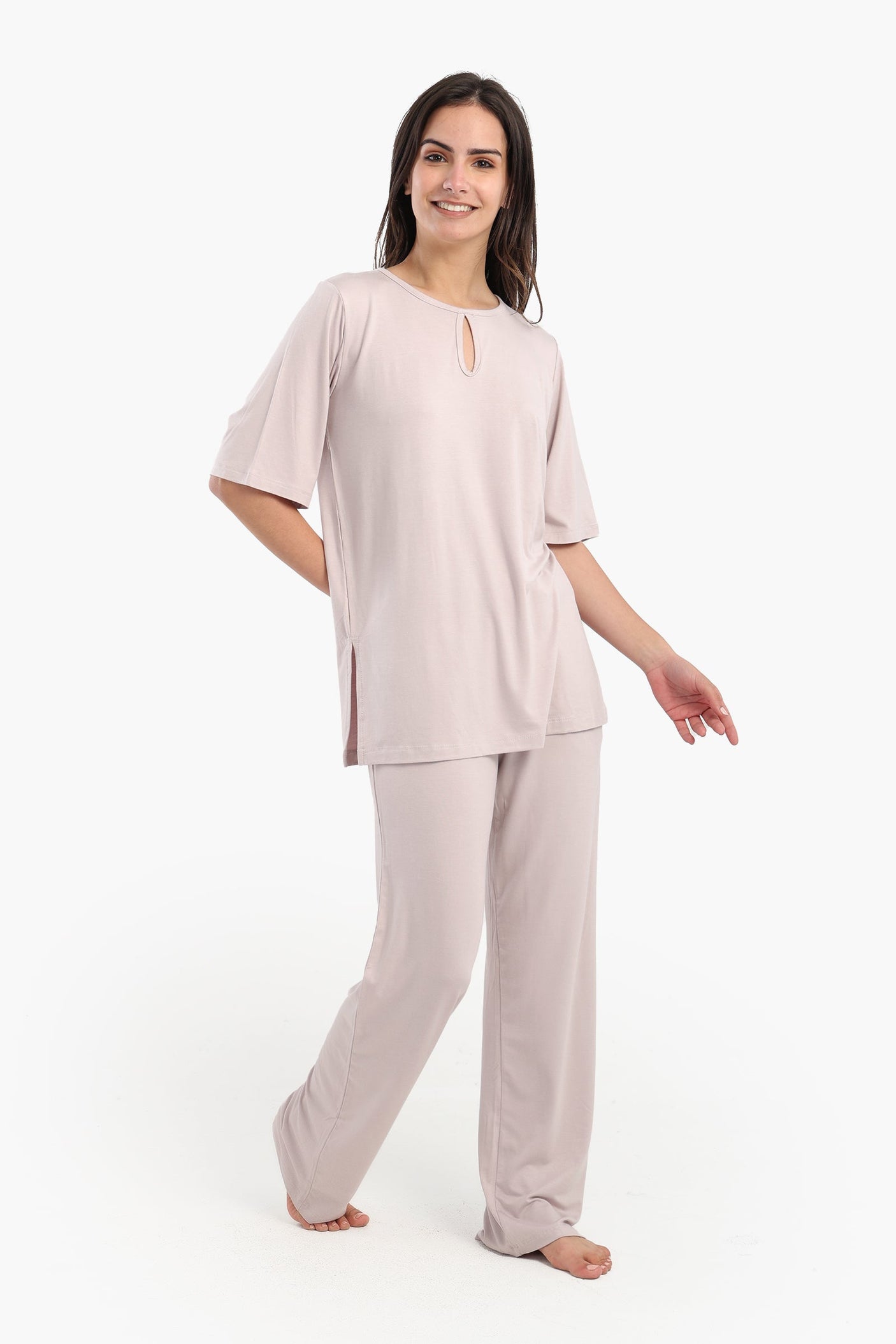 Carina - Pyjama Set with Keyhole Top