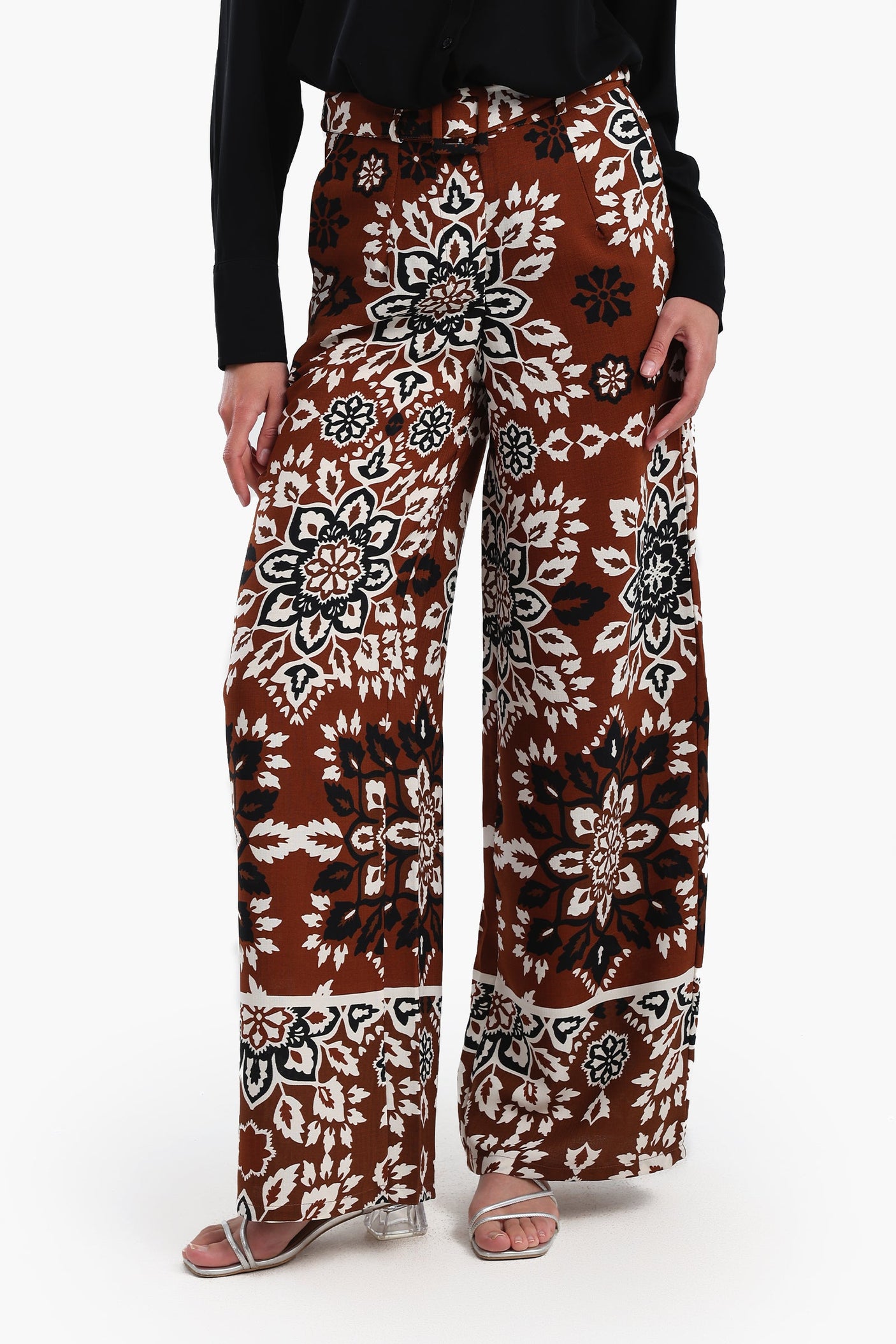 Carina - All Over Printed Pants with Belt