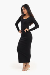 Slim Fit Cotton Blend Dress
