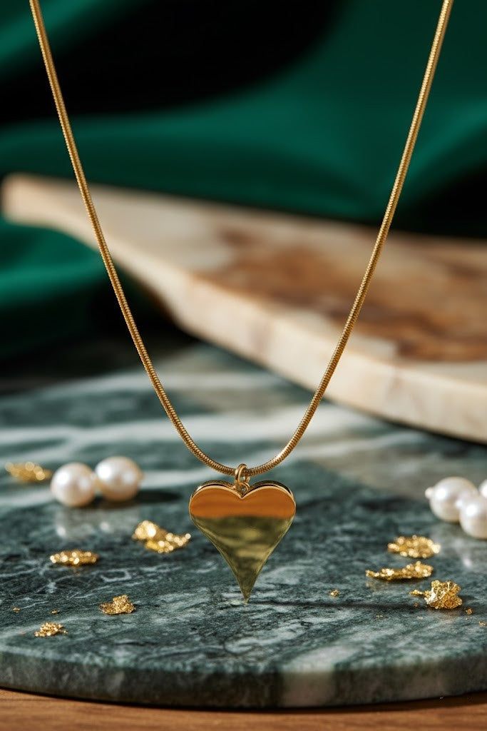 Women’s Necklace Stainless Steel Polished Heart Pendant