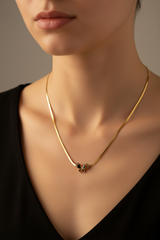 Women’s Necklace Butterfly Pendant Black Enamel Detail