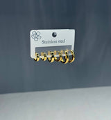Modern Gold Hoop Earrings Set - 5 Elegant Pieces