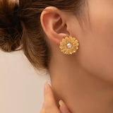 Flower Earrings with Pearl