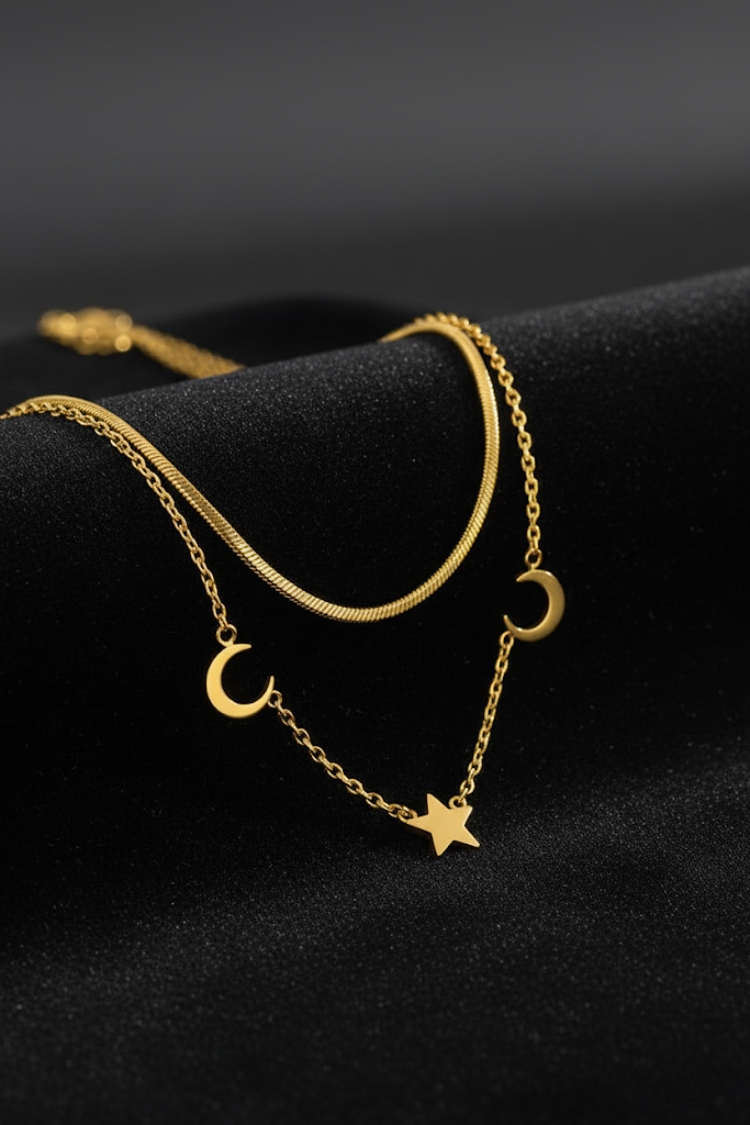Women's Necklace Layered Crescent Star Elegant Touch