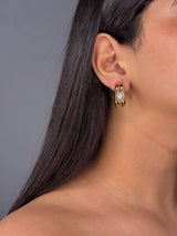 Triple Hoop Pearl Earrings