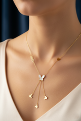 Women’s Necklace Shell Butterfly Pendant Dainty Charms