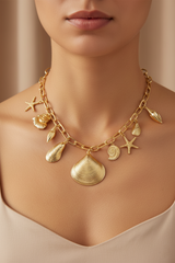 Women’s Necklace Shell & Starfish Charm - Elegant