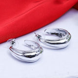 Open Oval Metal Earing Of Fluffy Women's Accessories-Silver