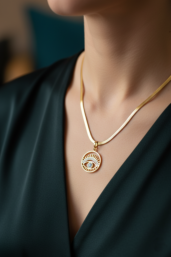 Women’s Necklace Crystal Evil Eye Pendant - Elegant